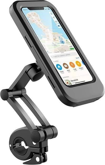 Waterproof Bike Phone Mount - 360° Rotatable Motorcycle & Bicycle Mobile Holder - Adjustable Touch Screen Handlebar Phone Support for All Bikes