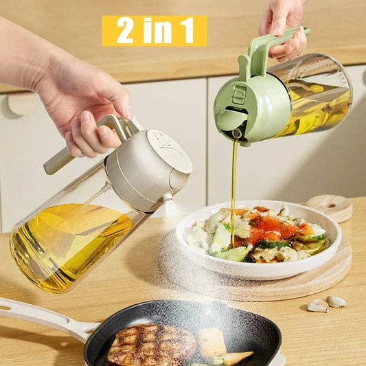 2-in-1 Oil Sprayer Bottle 470ml – Cooking, Baking & BBQ Kitchen Oil Dispenser
