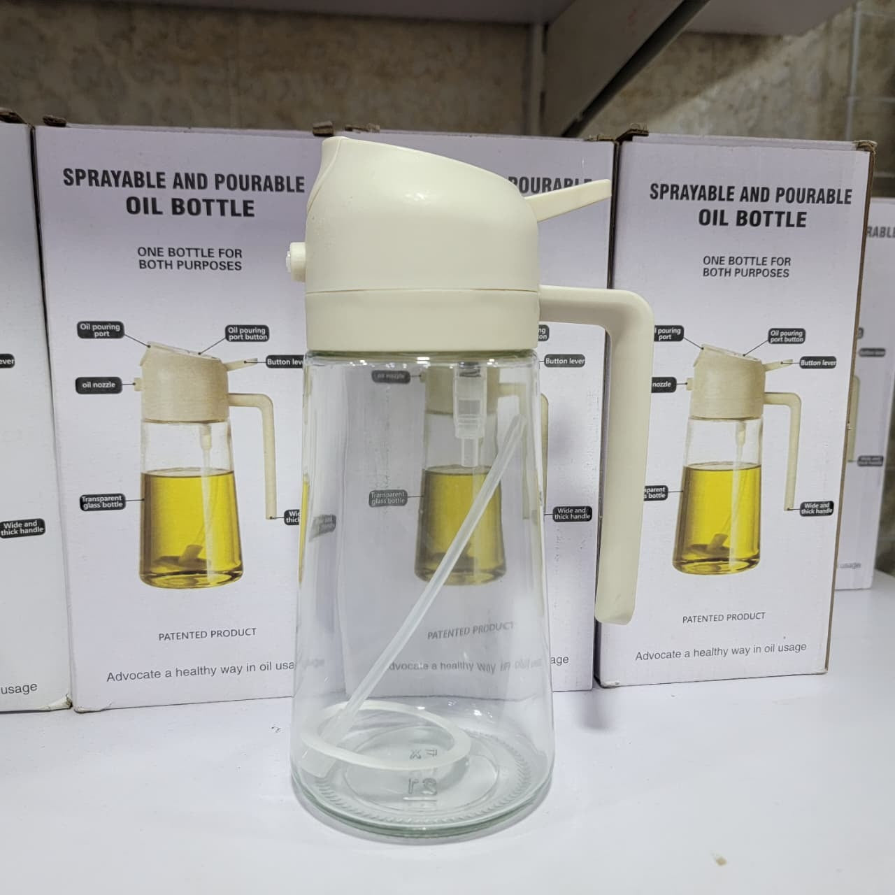 2-in-1 Oil Sprayer Bottle 470ml – Cooking, Baking & BBQ Kitchen Oil Dispenser