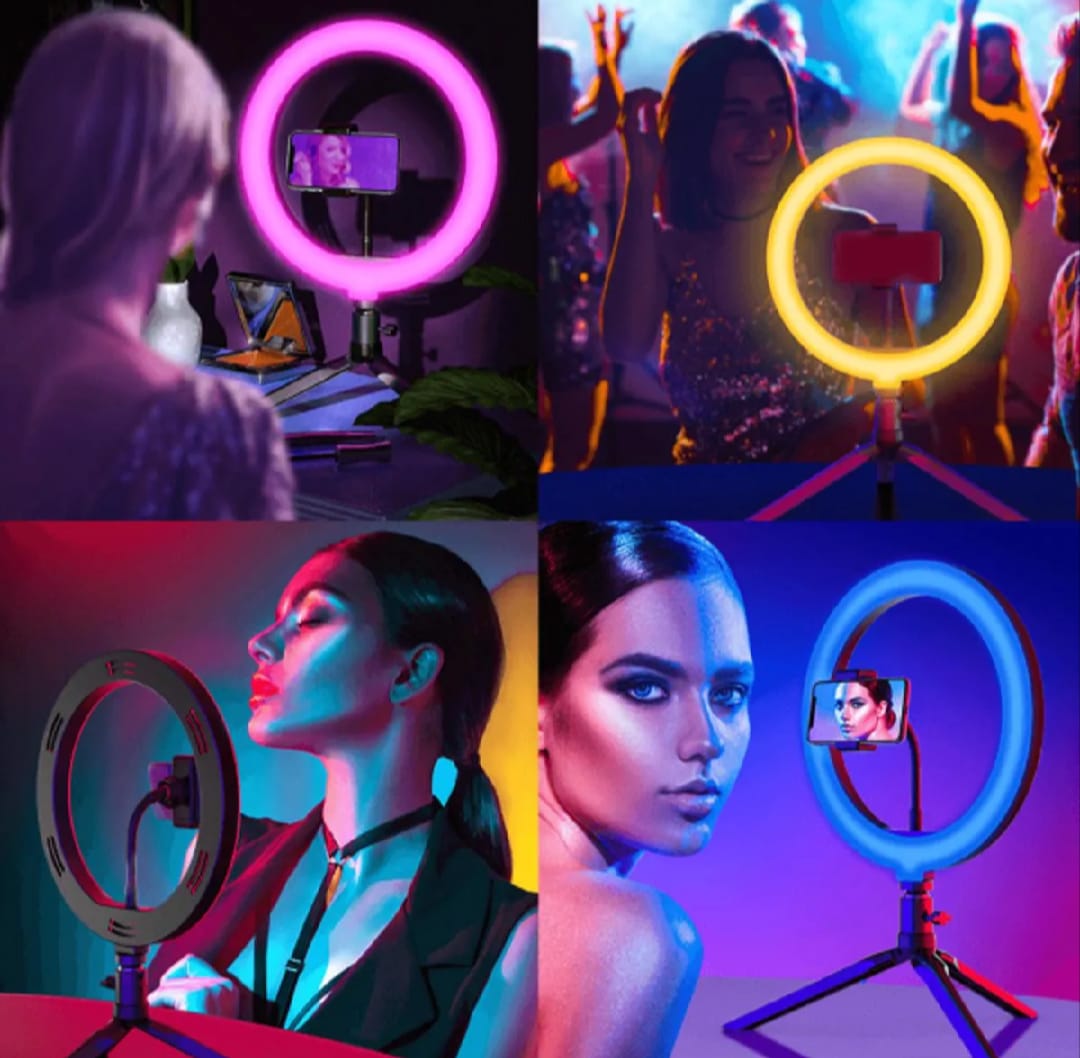 26cm RGB Ring Light MJ26 with 7-Foot Tripod Stand & Phone Holder for Video & Makeup